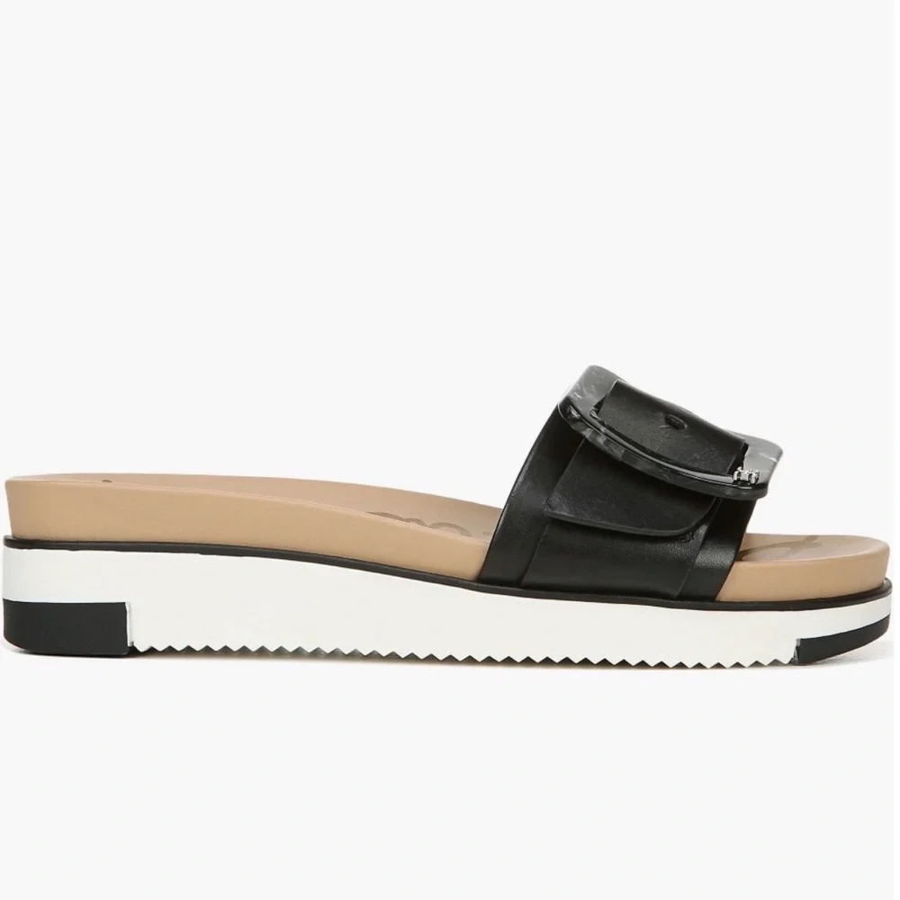 Sam Edelman Black Slide Sandals with Buckle - Picture 3 of 8